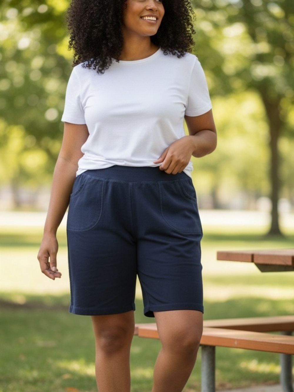 NORTHERN REFLECTIONS (XXL) Pull-On Casual Shorts Navy Soft Stretch Pockets